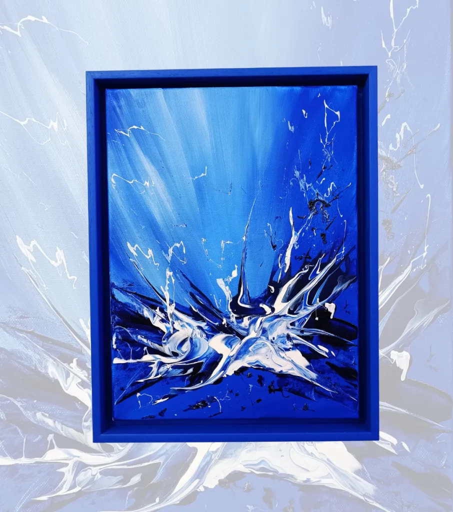 La petite implosion est un tableau puissant par ses couleurs vives et intense. Ce tableau est présenté au vernissage de la galerie56